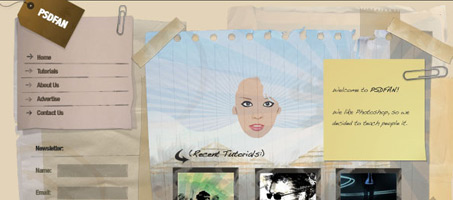 Design a Unique Paper Grungy Website Layout photoshop 