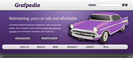 Design a car dealer website layout with Photoshop photoshop 